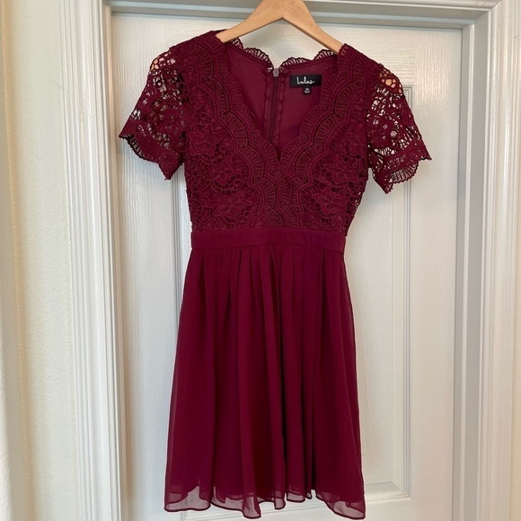 Lulus burgundy dress XS - Picture 2 of 5